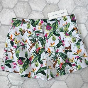 Janie and Jack High Waist White and Green Shorts